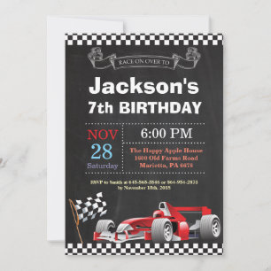 Rennwagen zum Geburtstag Einladung. Boy Birthday P Einladung
