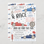 Rennwagen zum Geburtstag Einladung, Einladung zum (Vorne/Hinten)