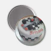 Rennwagen zum Geburtstag Magnet (Vorderseite/Rückseite)