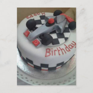 Rennwagen zum Geburtstag Postkarte