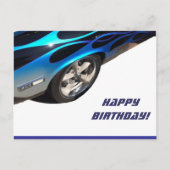 Rennwagen zum Geburtstag Postkarte (Vorderseite)