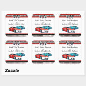 Rennwagen zum Geburtstag, Quadratischer Aufkleber (Blatt)