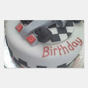 Rennwagen zum Geburtstag Rechteckiger Aufkleber