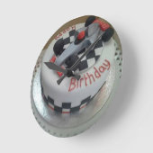 Rennwagen zum Geburtstag Runde Wanduhr (Winkel)