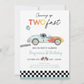 Rennwagen zum zweiten Geburtstag Einladung (Vorderseite)