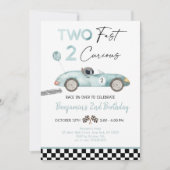 Rennwagen zum zweiten Geburtstag Einladung (Vorderseite)