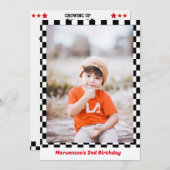 Rennwagen Zwei schnelle Junge 2. Party Einladung (Vorne/Hinten)