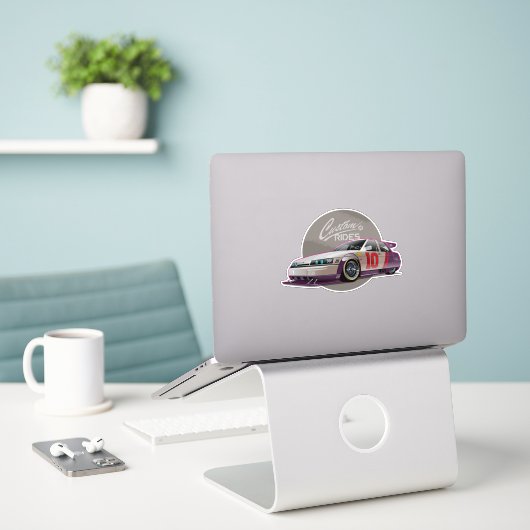 Rennwagenkonzept der Fiktion Aufkleber (Laptop auf Schreibtisch)