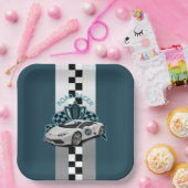 Rennwagenschild, grün, schwarz und weiß pappteller (Party)