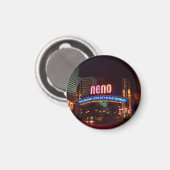 Reno Arch Sign #1 Round Magnet (Vorderseite/Rückseite)