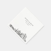 Reno Arch Skyline Wedding Paper Cocktail Napkin Serviette (Ecke)