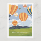 Reno Balloon Race Nevada Travel Place Illustration Postkarte (Vorderseite)