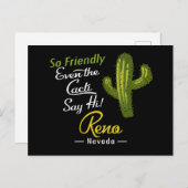 Reno Cactus Funny Retro Postkarte (Vorne/Hinten)