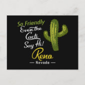 Reno Cactus Funny Retro Postkarte (Vorderseite)