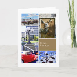 Reno City, Nevada, Foto Collage Karte