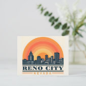 Reno City Nevada Skyline Postkarte (Stehend Vorderseite)