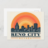 Reno City Nevada Skyline Postkarte (Vorne/Hinten)