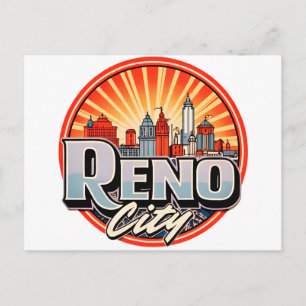 Reno City Nevada Skyline Postkarte