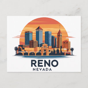 Reno City Nevada Skyline Postkarte