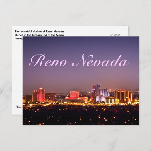 Reno Glows Postcard Postkarte (Vorne/Hinten)