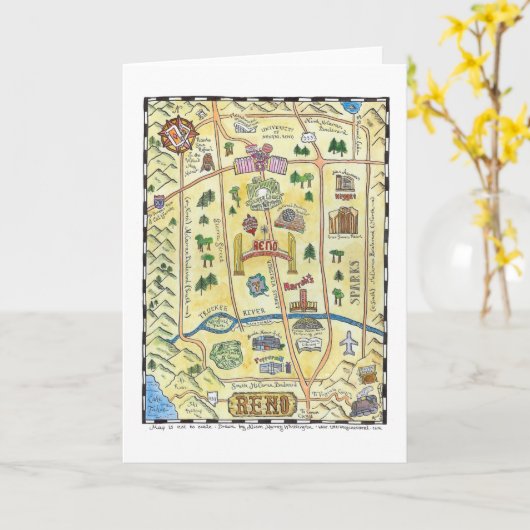 Reno Map Karte (Gelbe Blume)
