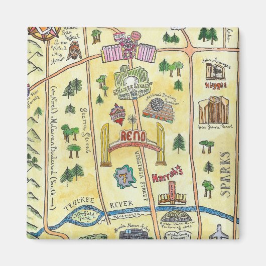 Reno Map Magnet (Vorne)