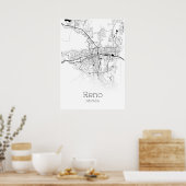 Reno Map - Nevada - City Map Poster (Küche)