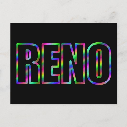 RENO Neon Postkarte (Vorderseite)