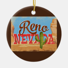 Reno Nevada Cartoon Desert Vintage Travel Keramik Ornament