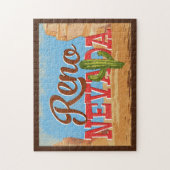 Reno Nevada Cartoon Desert Vintage Travel Puzzle (Vertikal)