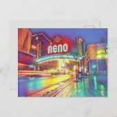 Reno Nevada Colorful Virginia Street Postkarte (Vorne/Hinten)