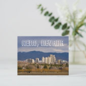 Reno Nevada Downtown Skyline Postcard Postkarte (Stehend Vorderseite)