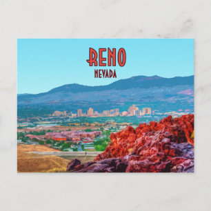 Reno Nevada Downtown Vintage Postkarte