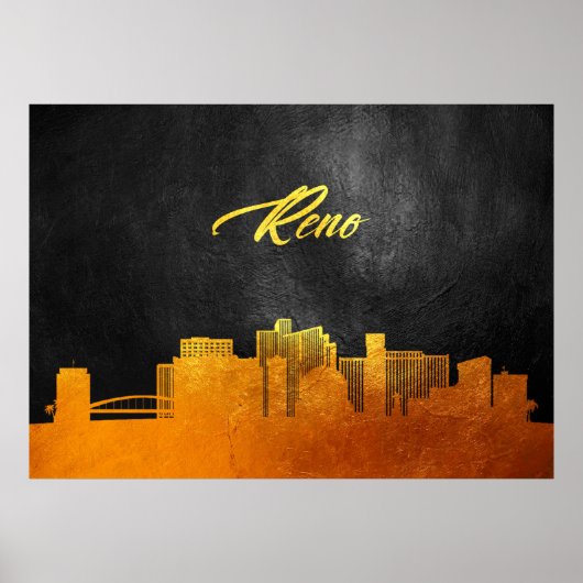 Reno Nevada Gold Skyline Poster (Vorne)