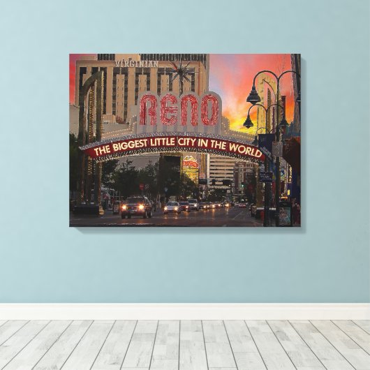 Reno, Nevada, Impressionismus Art Canvas Print Leinwanddruck (Insitu (Holzboden))