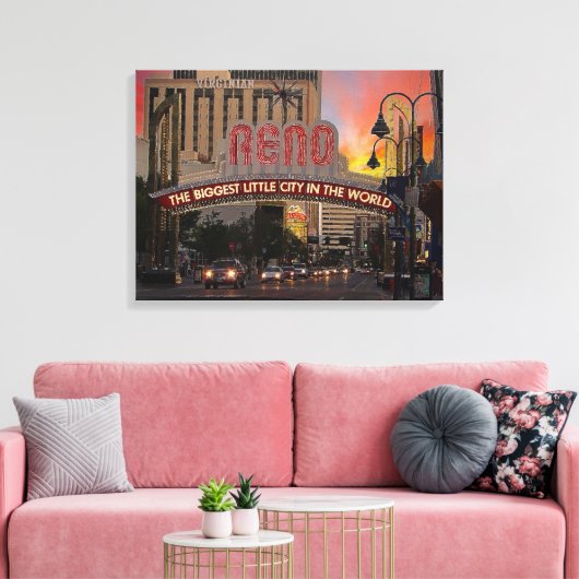 Reno, Nevada, Impressionismus Art Canvas Print Leinwanddruck (Insitu (Wohnzimmer))