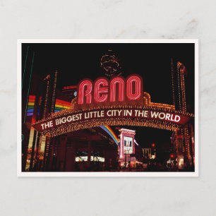 Reno Nevada Neon-Schriftzug Biggest Little City In Postkarte