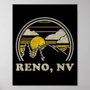 Reno Nevada Nv T-Shirt Vintage Wandern Berge Te Poster