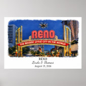 Reno Nevada Poster, Aquarell, Maßgeschneidert Poster (Vorne)
