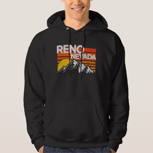 Reno Nevada Retro Vintages Gebirge Hoodie (Vorderseite)