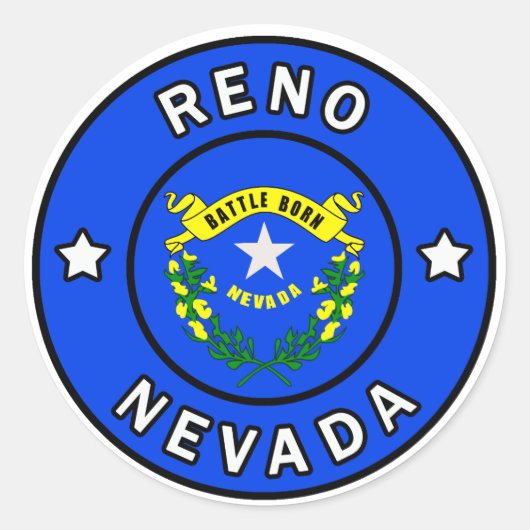 Reno Nevada Runder Aufkleber (Vorderseite)