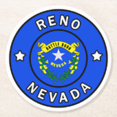 Reno Nevada Runder Pappuntersetzer (Vorderseite)
