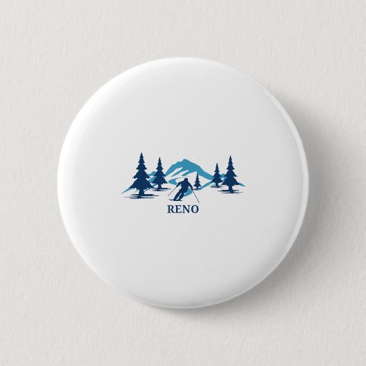 Reno Nevada Ski Resort Skifahren _1 Button (Vorderseite)