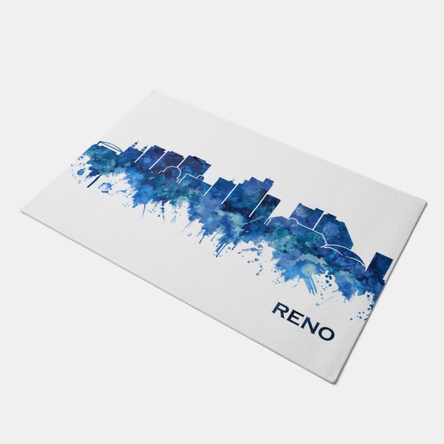 Reno Nevada Skyline Blue Fußmatte (Schrägansicht)