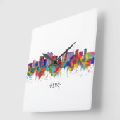 Reno Nevada Skyline Quadratische Wanduhr (Winkel)