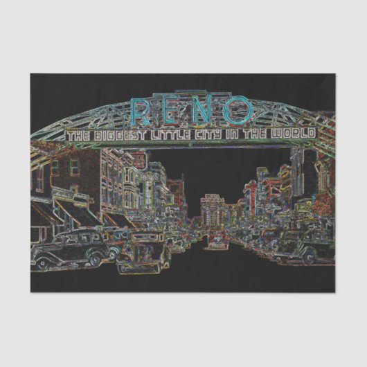 RENO NEVADA VINTAGE FARBE Neuseeland Seidenpapier (Vorderseite)