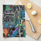 RENO NEVADA VINTAGE FARBENFARBKUNST GESCHIRRTUCH (Viertel Falte)