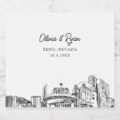 Reno Nevada Wedding Personalisiert Champagne Label Schaumweinetikett (Einzelnes Label)