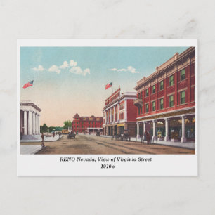 Reno NV, Virginia Street Ansicht Vintage 1910er Ja Postkarte
