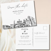 Reno Save the Date Postcard Elegante Hochzeit Postkarte